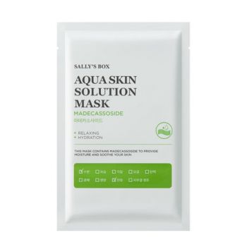 Sally's Box Aqua Skin Solution Mask Madecassoside Успокаивающая тканевая маска для лица с молекулой мадекассосид